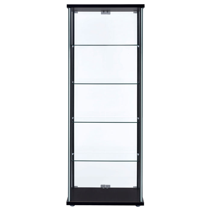 Delphinium 4-Shelf Clear Glass Curio Display Cabinet Black