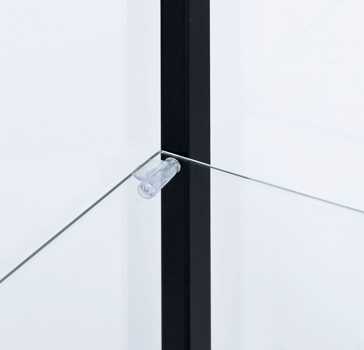 Delphinium 4-Shelf Clear Glass Curio Display Cabinet Black