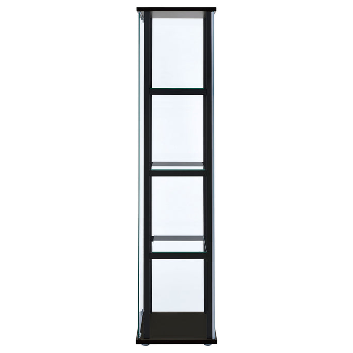Cyclamen 4-tier Clear Glass Curio Display Cabinet Black