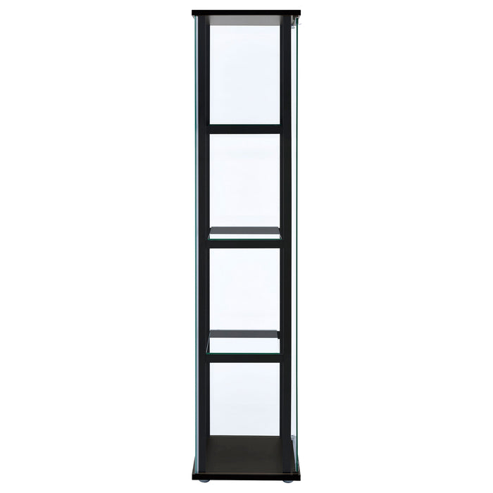 Cyclamen 4-tier Clear Glass Curio Display Cabinet Black