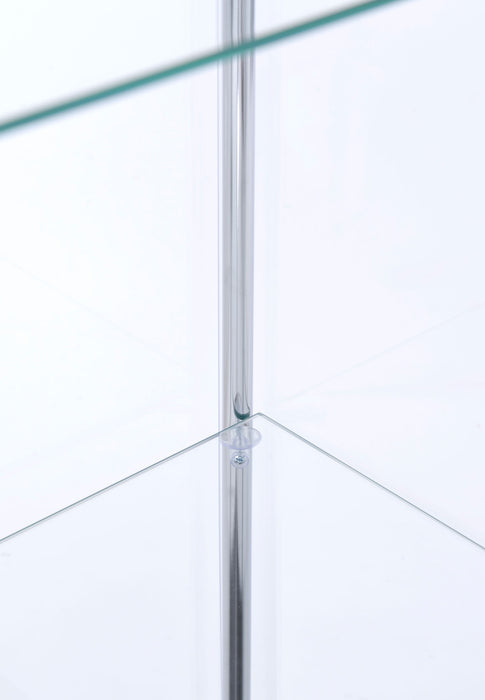 Bellatrix 3-shelf Clear Glass Curio Cabinet Cappuccino