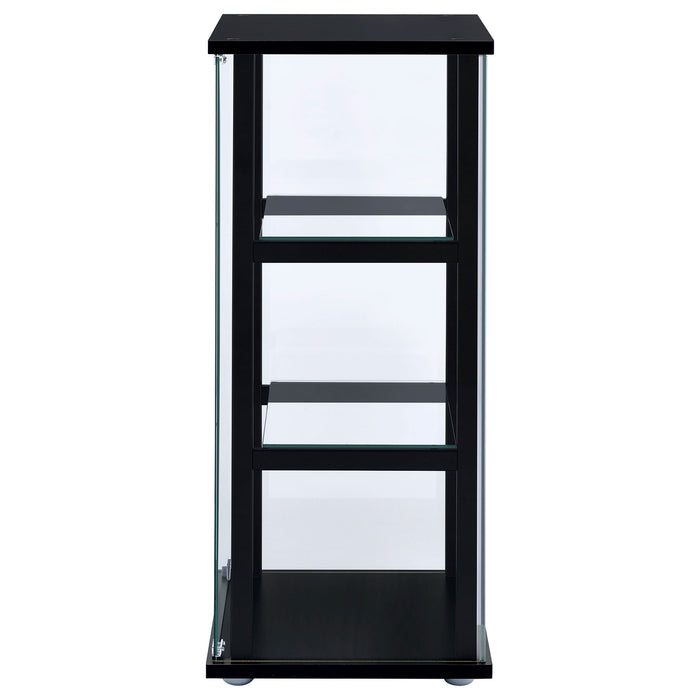 Cyclamen 3-tier Clear Glass Curio Display Cabinet Black