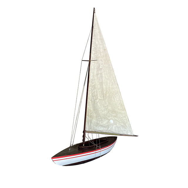Hand Painted Model Boat - Black / Beige