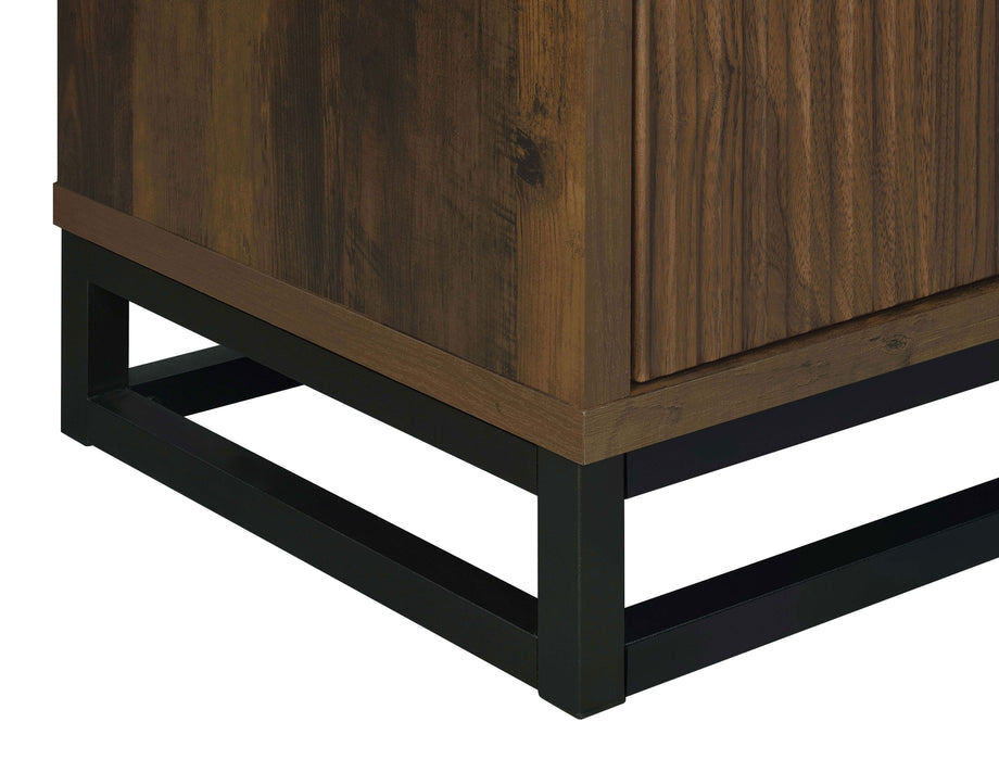 Ryatt 4-door accent cabinet by CoasterEveryday in dark pine engineered wood with modern storage design