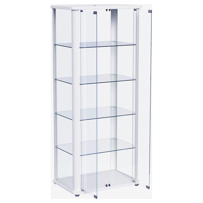 Aero LED 4-Shelf Glass Curio Display Cabinet White