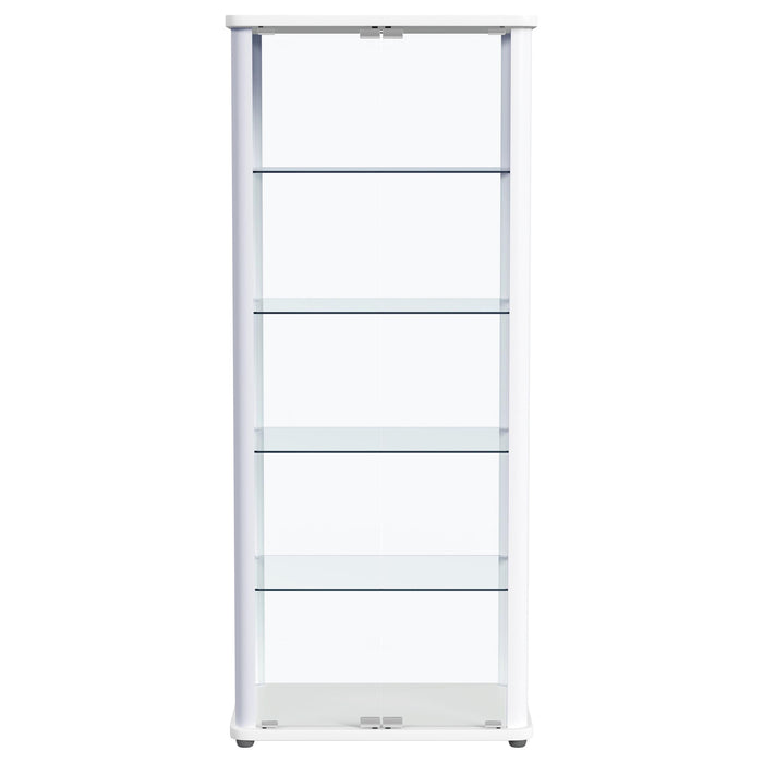 Aero LED 4-Shelf Glass Curio Display Cabinet White
