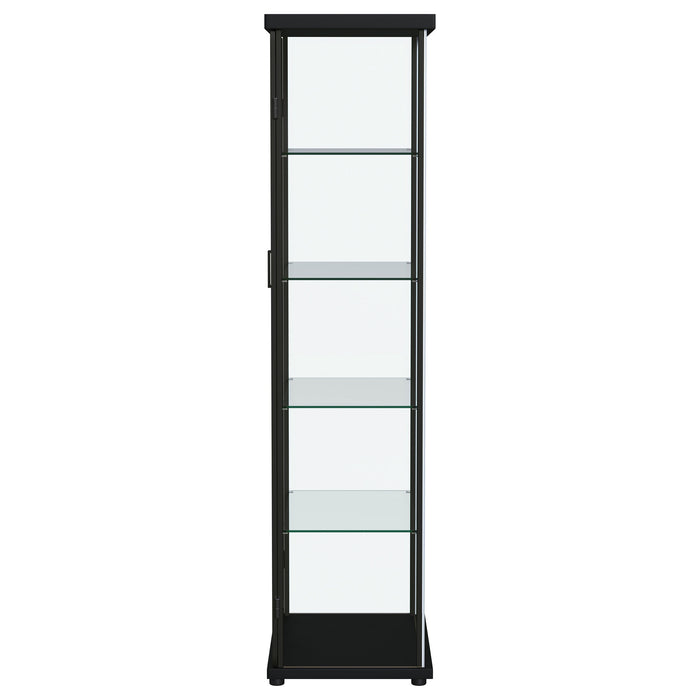 Carrillo LED 4-Shelf Glass Curio Display Cabinet Black