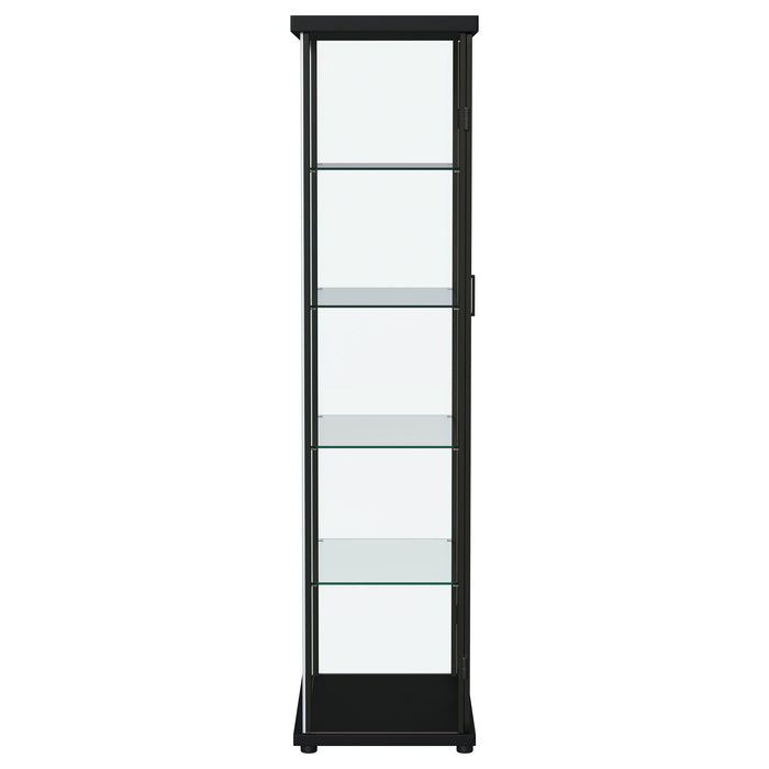 Carrillo LED 4-Shelf Glass Curio Display Cabinet Black