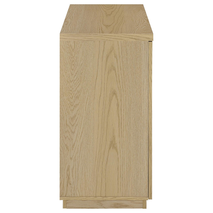 Tilbury 2-door Glass Front Accent Display Cabinet Light Oak