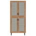 CoasterEveryday Teller 80-inch tall shoe storage cabinet with four doors in natural oak finish, showcasing spacious furniture design