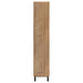 CoasterEveryday 80-inch tall shoe storage cabinet in natural oak with four doors, showcasing spacious interior and sleek furniture design.