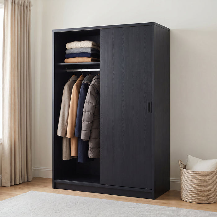 Noble 2-door Bedroom Wardrobe Storage Cabinet Armoire Black