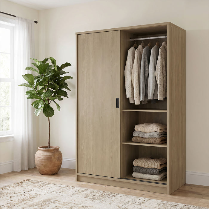 Noble 2-door Bedroom Wardrobe Storage Cabinet Armoire Latte