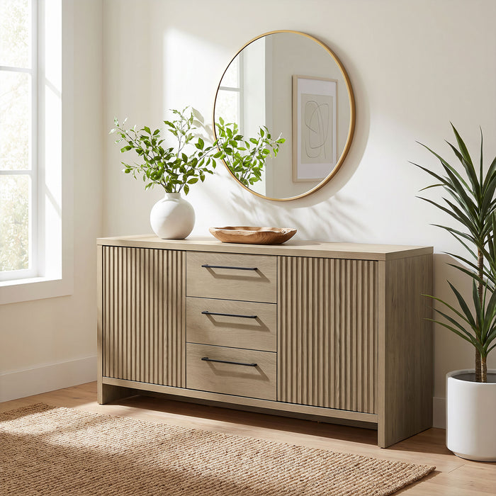 Amery 3-drawer Accent Storage Cabinet Console Latte