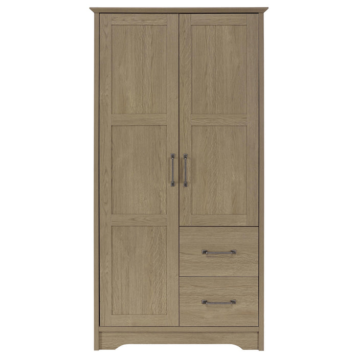 Cassara 2-door Bedroom Wardrobe Storage Cabinet Armoire Latte