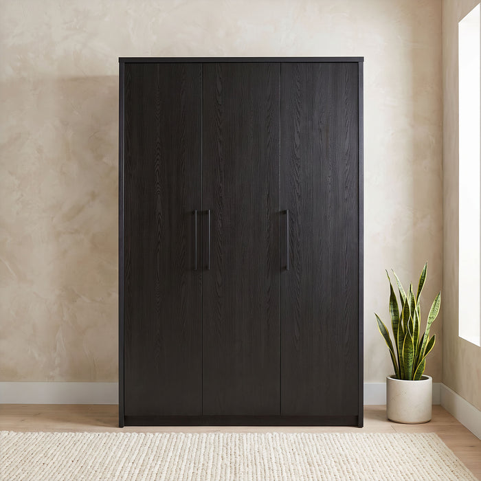 Cerda 3-door Bedroom Wardrobe Storage Cabinet Armoire Black