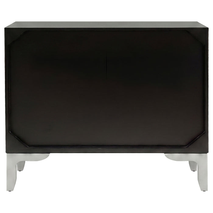 Forbes 2-door Bone Inlay Mosaic Accent Storage Cabinet Black