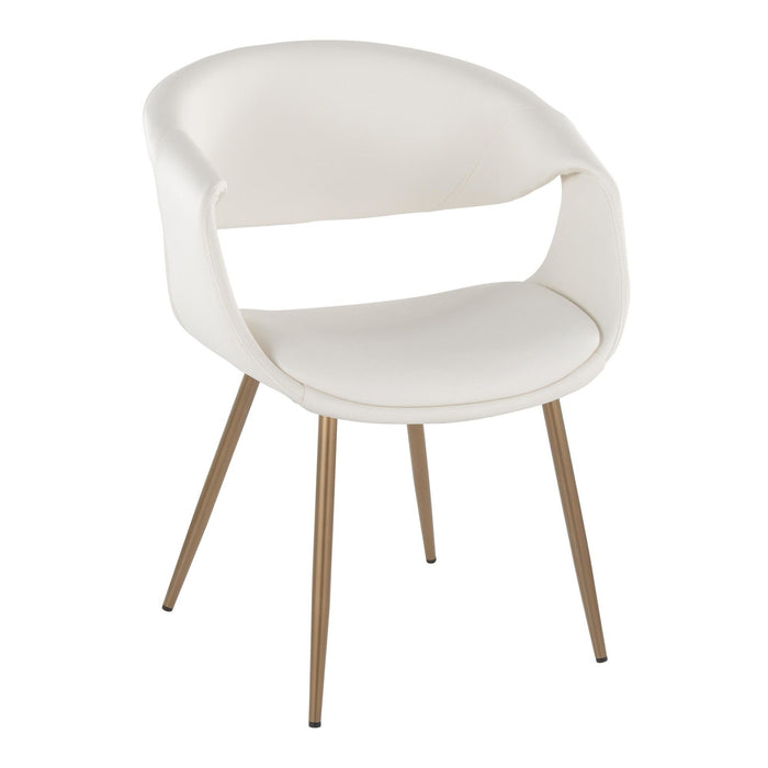 Curvo - Upholstered Chair (Set of 2) - Antique Copper Metal Legs