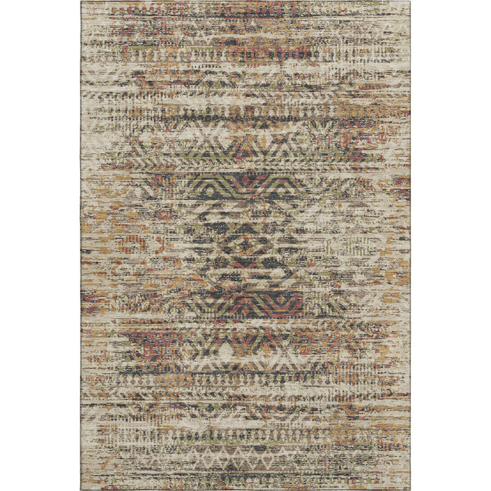 10' X 14' Moroccan Washable Area Rug With UV Protection (710502) - Beige / Charcoal / Copper