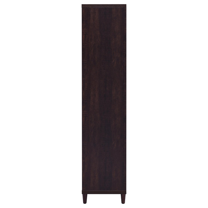 CoasterEveryday Wadeline 2-door tall accent storage cabinet in rustic tobacco finish