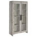 CoasterEssence Alejo 2-door tall cabinet in grey driftwood engineered wood finish