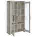 CoasterEssence Alejo 2-door tall cabinet in grey driftwood engineered wood finish