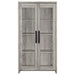 CoasterEssence Alejo 2-door tall cabinet in grey driftwood engineered wood finish
