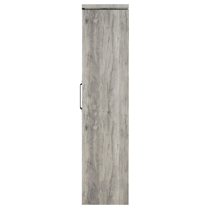 CoasterEssence Alejo 2-door tall cabinet in grey driftwood engineered wood finish
