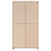 CoasterEssence Alejo 2-door tall cabinet in grey driftwood engineered wood with visible shelving