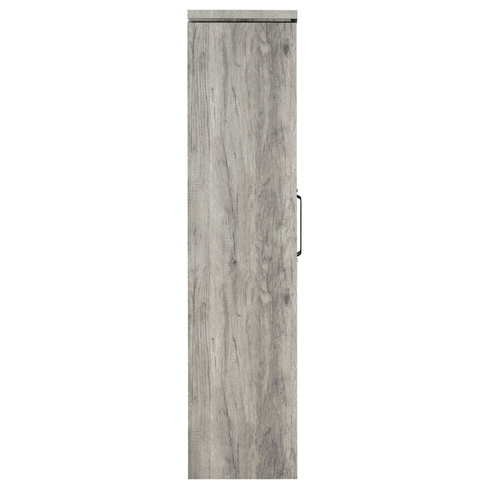 CoasterEssence Alejo 2-door tall cabinet in grey driftwood engineered wood finish