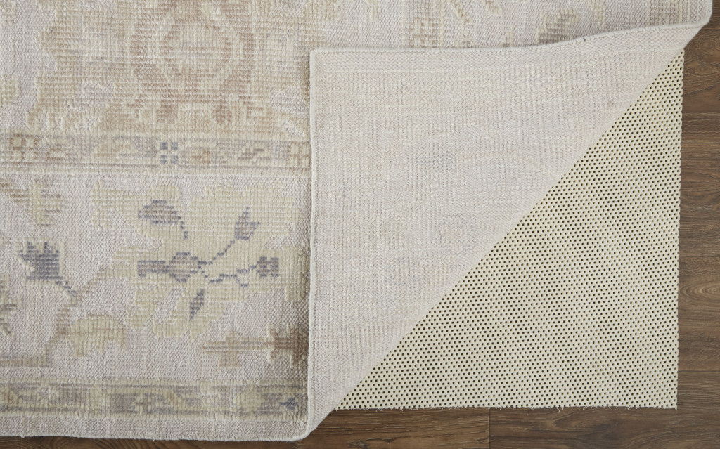 12' x 15' Floral Hand Knotted Stain Resistant Area Rug - Tan Ivory And Orange
