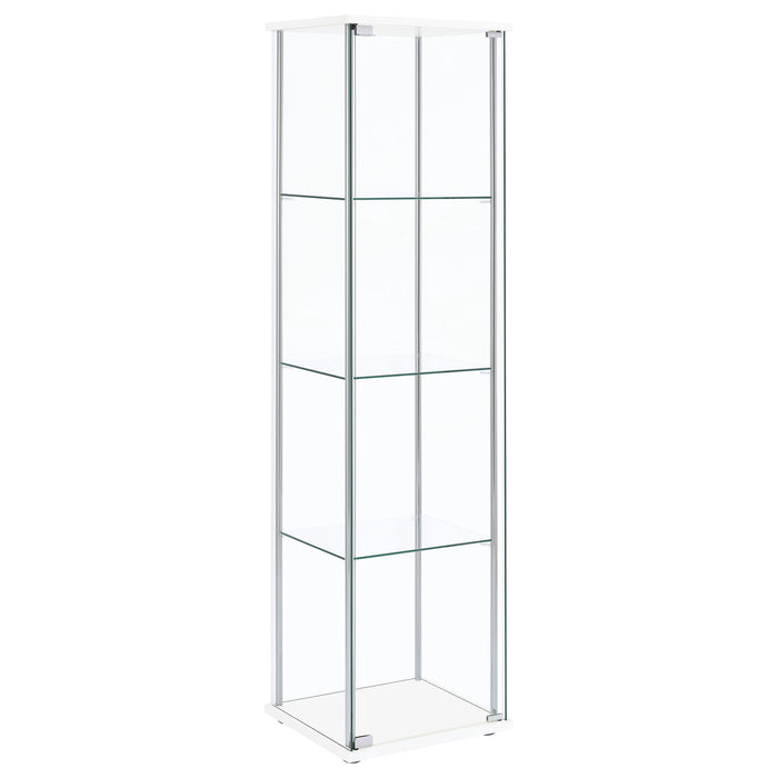Bellatrix 3-shelf Clear Glass Curio Cabinet White