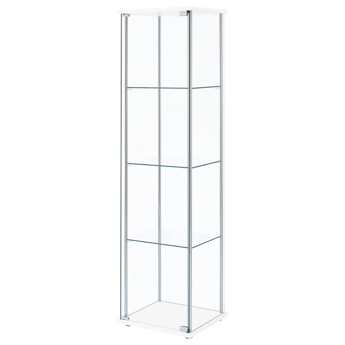 Bellatrix 3-shelf Clear Glass Curio Cabinet White