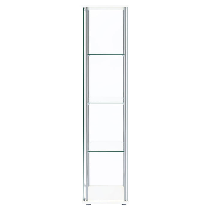 Bellatrix 3-shelf Clear Glass Curio Cabinet White