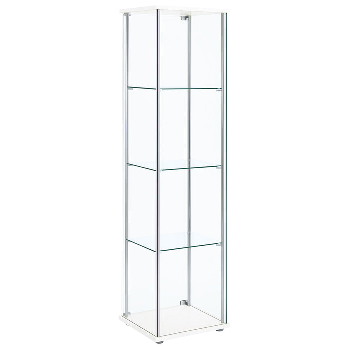 Bellatrix 3-shelf Clear Glass Curio Cabinet White