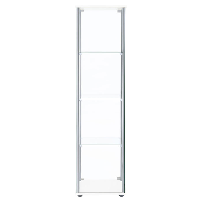 Bellatrix 3-shelf Clear Glass Curio Cabinet White