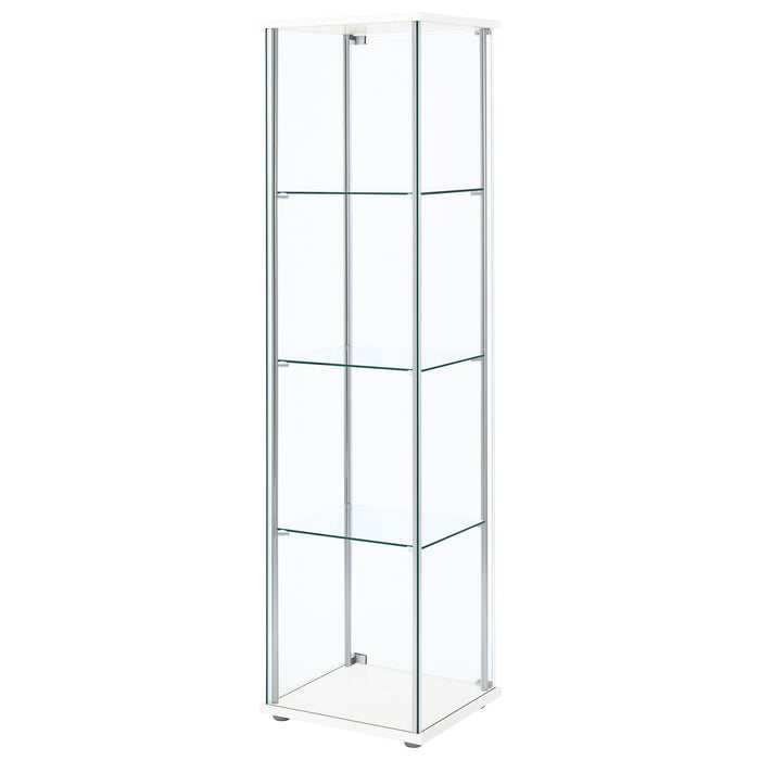 Bellatrix 3-shelf Clear Glass Curio Cabinet White