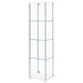 CoasterEveryday Bellatrix white 3-shelf clear glass curio cabinet with framed glass doors
