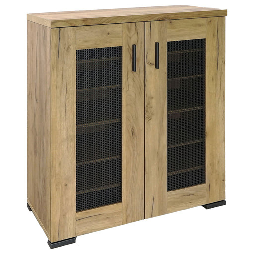 CoasterEveryday Bristol 5-shelf engineered wood shoe cabinet in golden oak finish