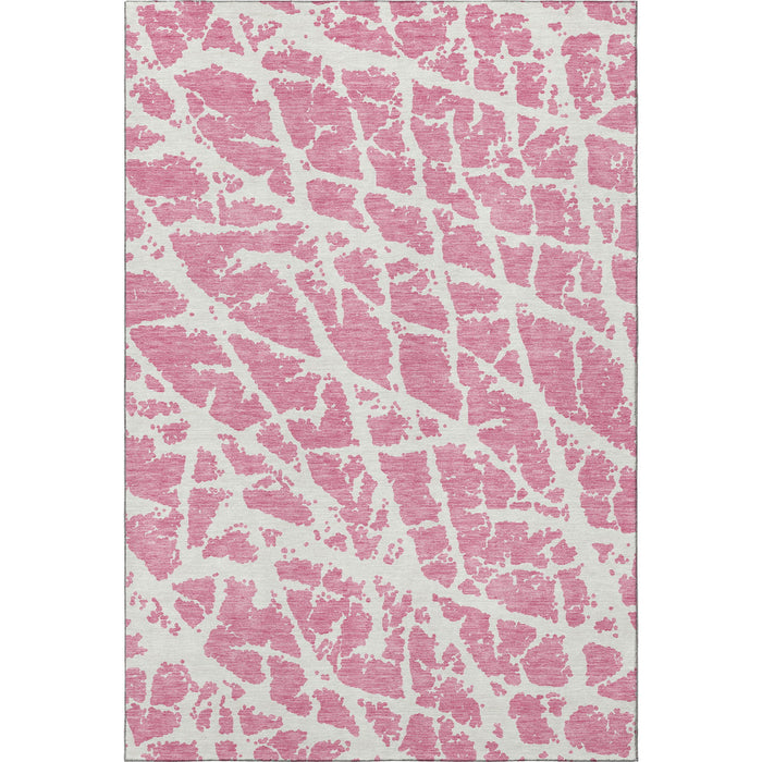 10' X 14' Abstract Washable Area Rug With UV Protection (646578) - Pink / Ivory