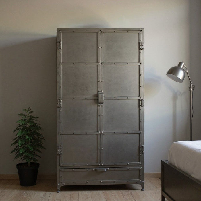 Iron Drawer Combo Dresser - Silver