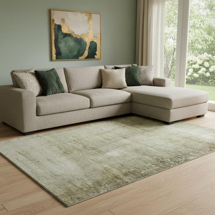 10' X 14' Abstract Washable Area Rug With UV Protection (651124) - Taupe / Beige