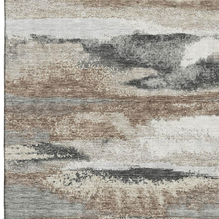 10' X 14' Abstract Washable Area Rug With UV Protection (675054) - Taupe / Beige / Brown