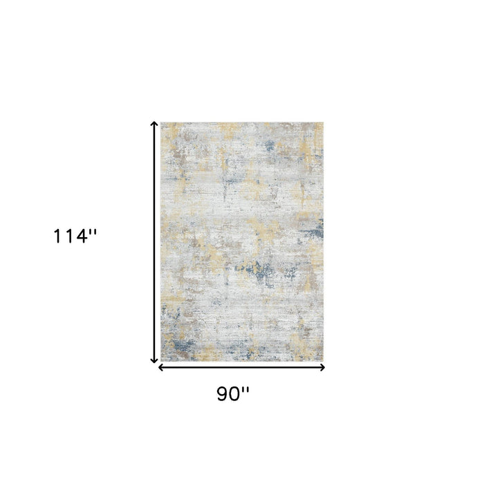 8' X 10' Contemporary Abstract Area Rug - Gold