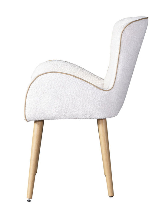 Upholstered Fabric Dining Side Chairs (Set of 2) - Beige