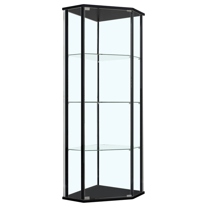 Zenobia 3-shelf Curio Cabinet Display Case Black