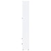 White Hawthorne 4-shelf glass door tall cabinet with drawers from CoasterEveryday, showcasing a modern furniture piece.