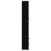 Black Hawthorne 4-shelf glass door cabinet with drawers, featuring a sleek furniture design from CoasterEveryday.