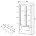 CoasterEveryday Hawthorne black glass door cabinet with four shelves and drawers, modern furniture for living or dining room storage.
