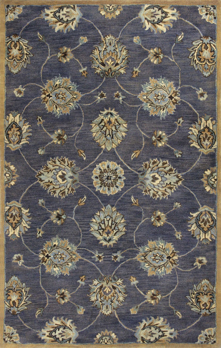 9' x 13' Hand Tufted Traditional Floral Indoor Area Rug - Midnight Blue